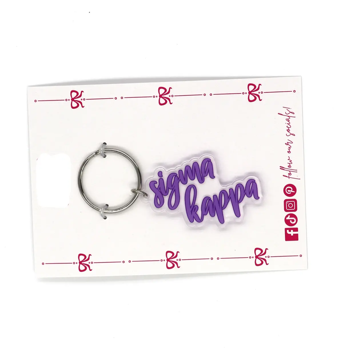 Sigma Kappa Script Acrylic Key Ring 1