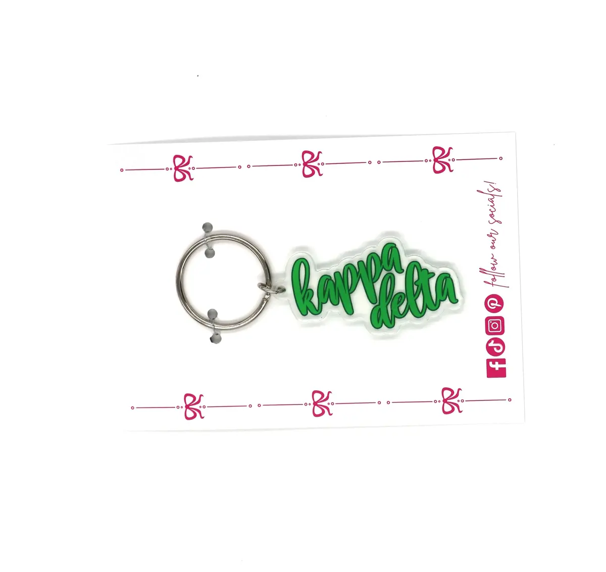 Kappa Delta Script Acrylic Key Ring 1