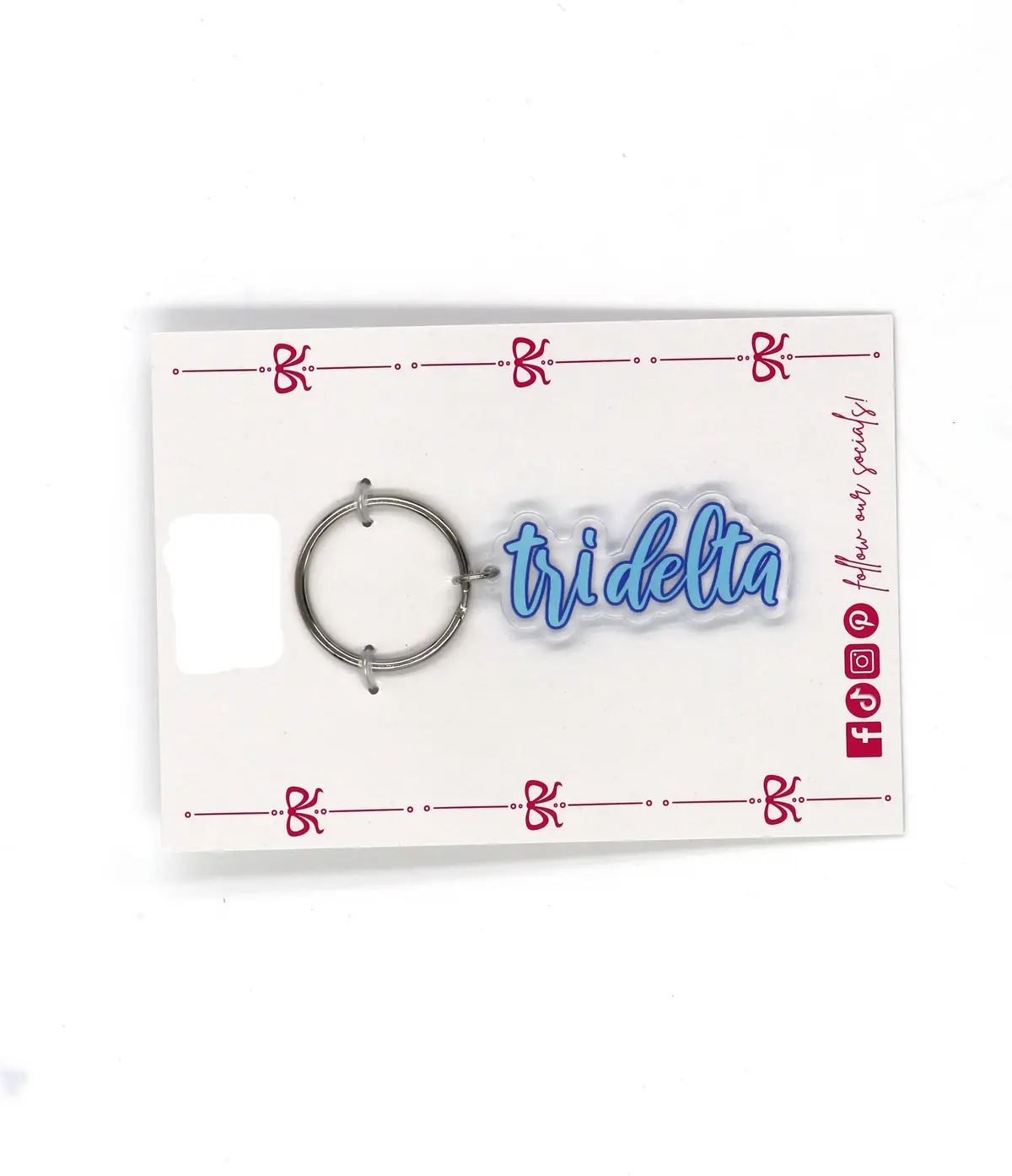 Delta Delta Delta Script Acrylic Key Ring 1