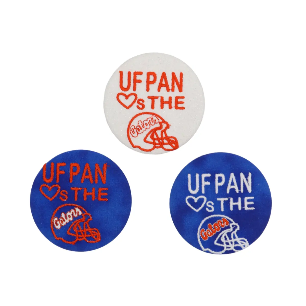 Uf Pan "Hearts The Gators" Game Day Embroidered Button 1