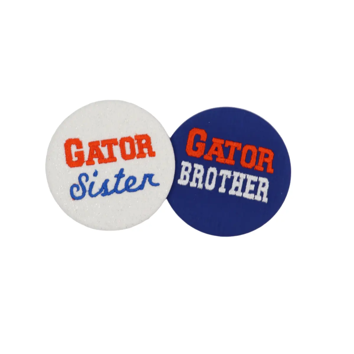 Sister / Brother Game Day Embroidered Button 1