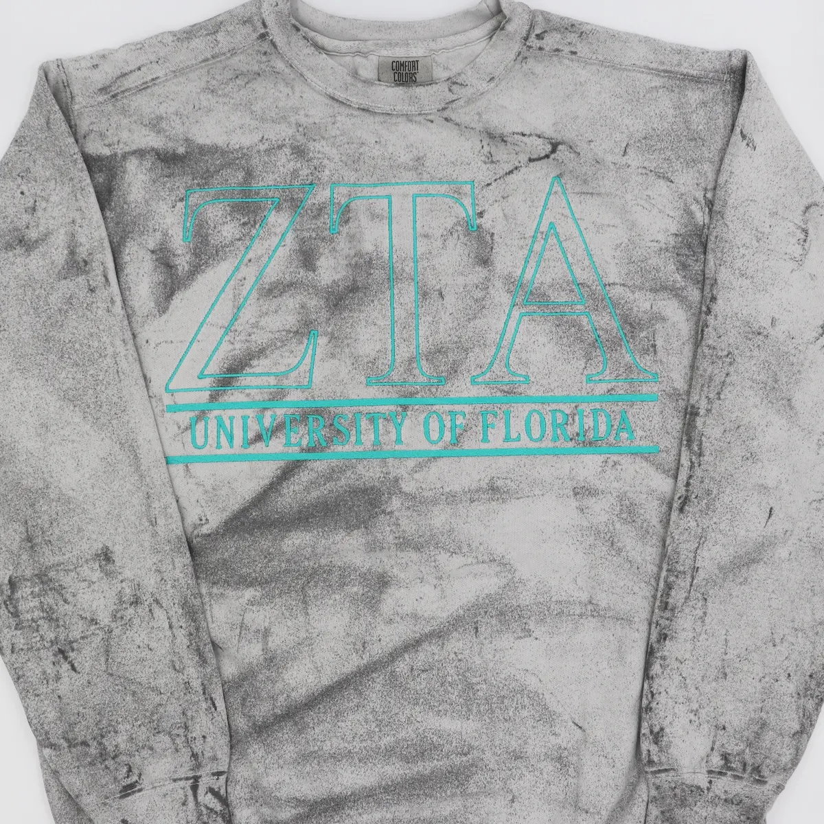 Zeta Tau Alpha Embroidered Color Blast Crewneck Sweatshirt 1