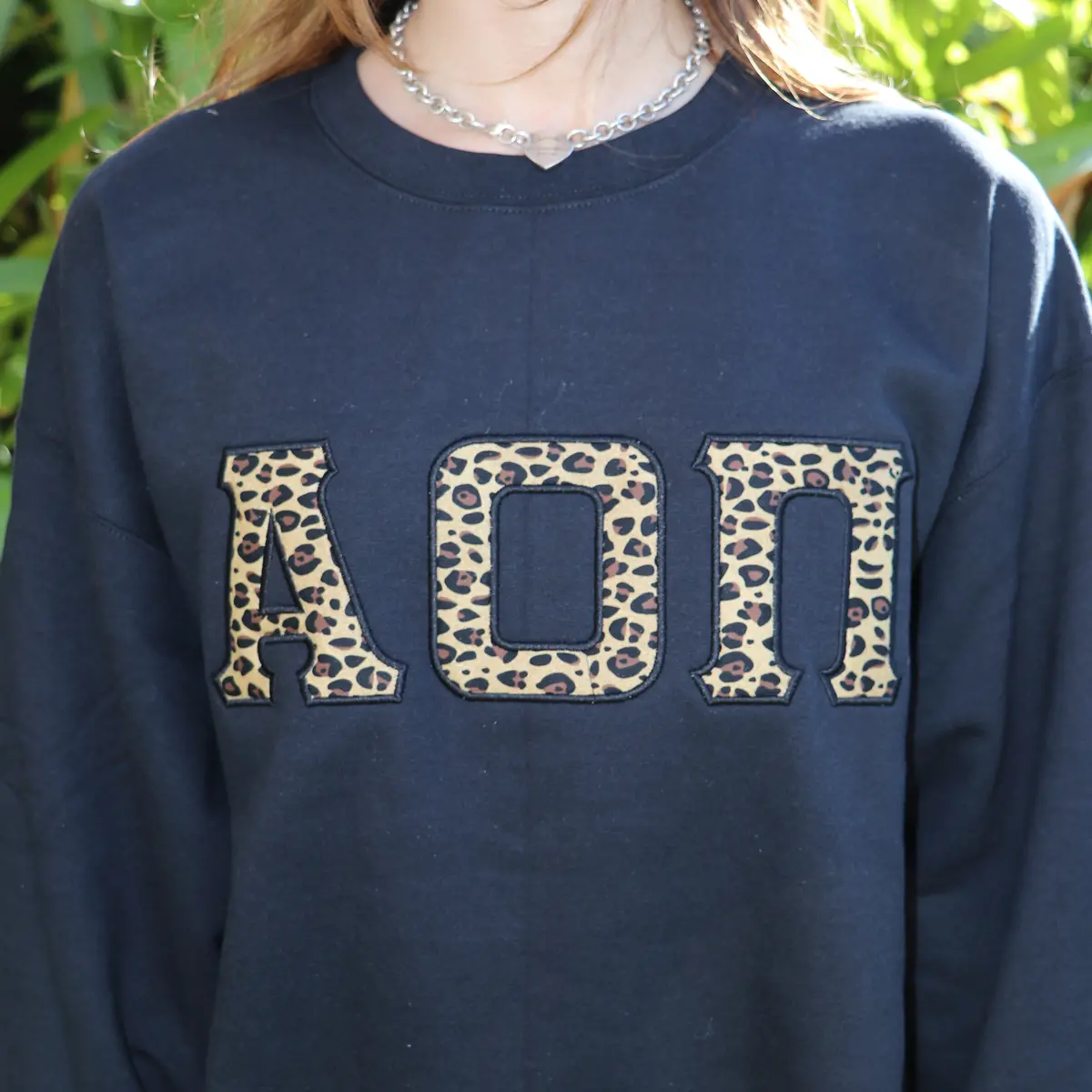 Sorority Satin Stitched Fabric Crewneck 1