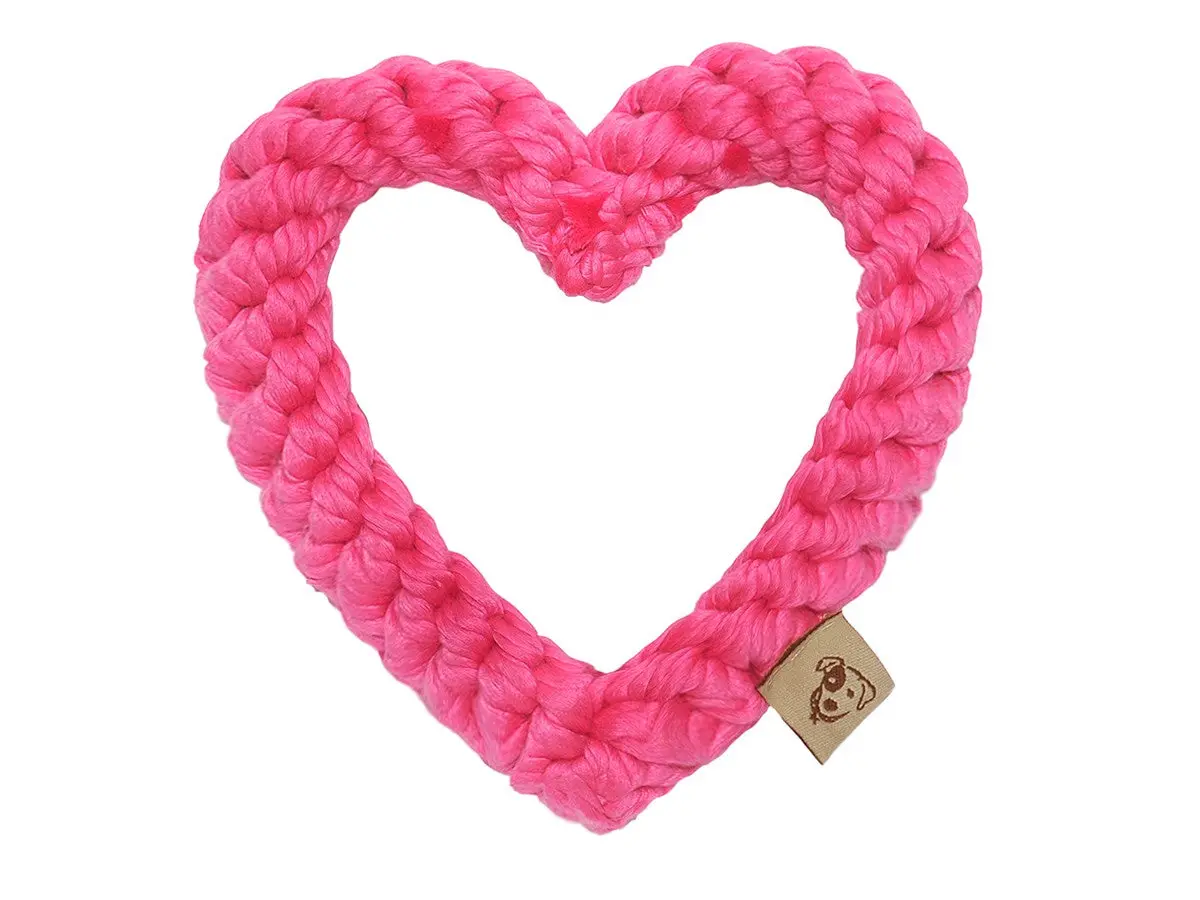 Jax & Bones | Heart Rope Toy In Pink 1
