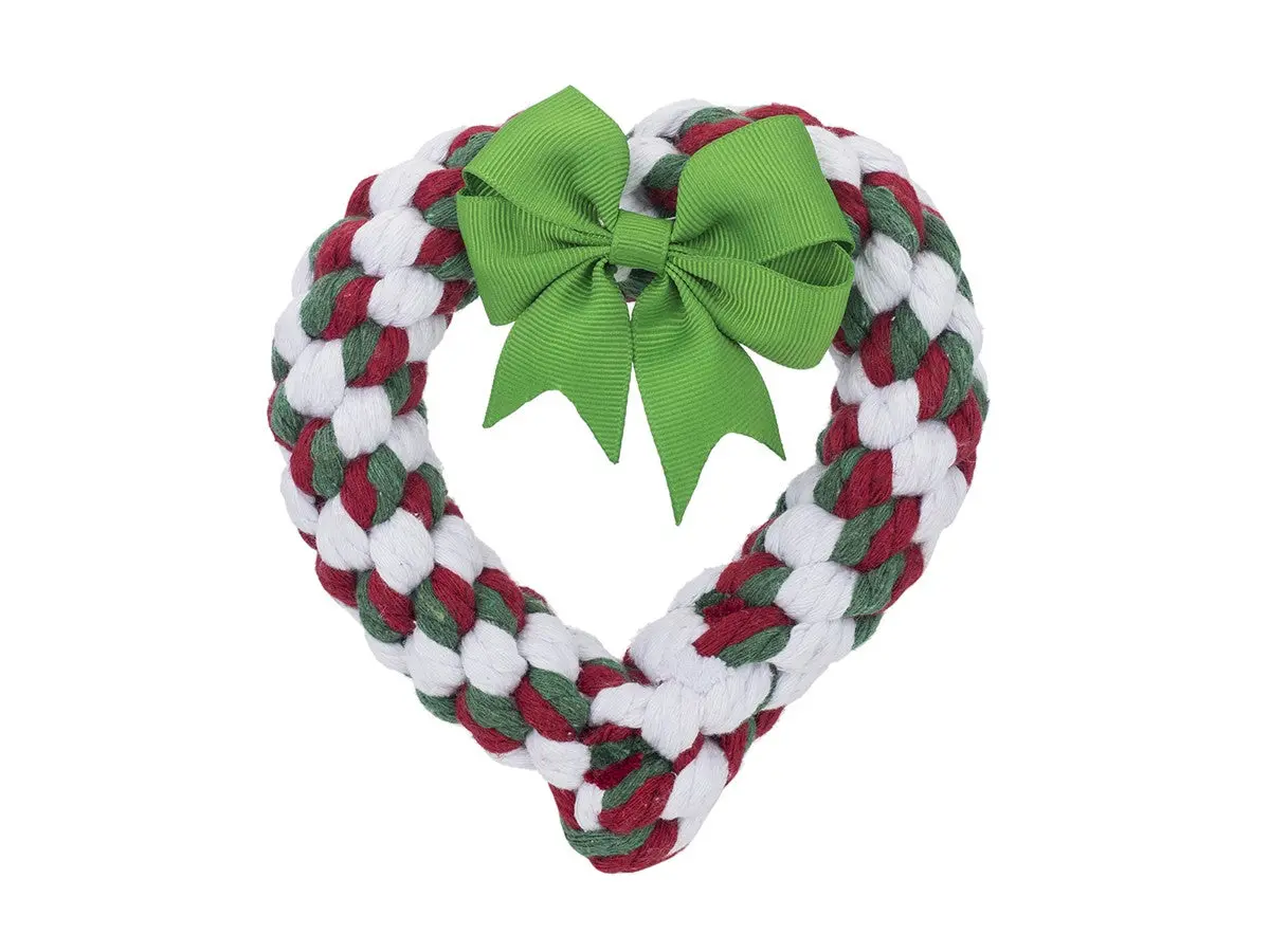 Jax & Bones | Holiday Heart Rope Toy 1