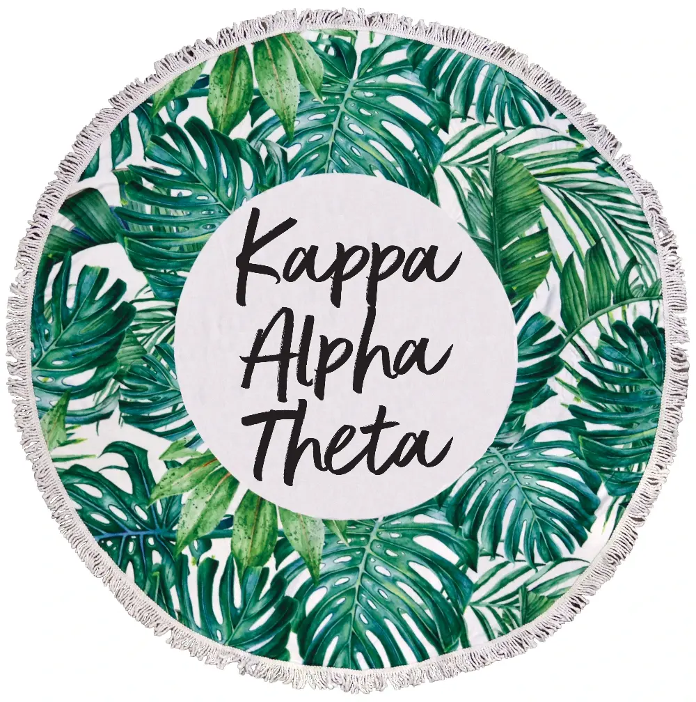 Kappa Alpha Theta Palm Leaf Fringe Towel Blanket 1