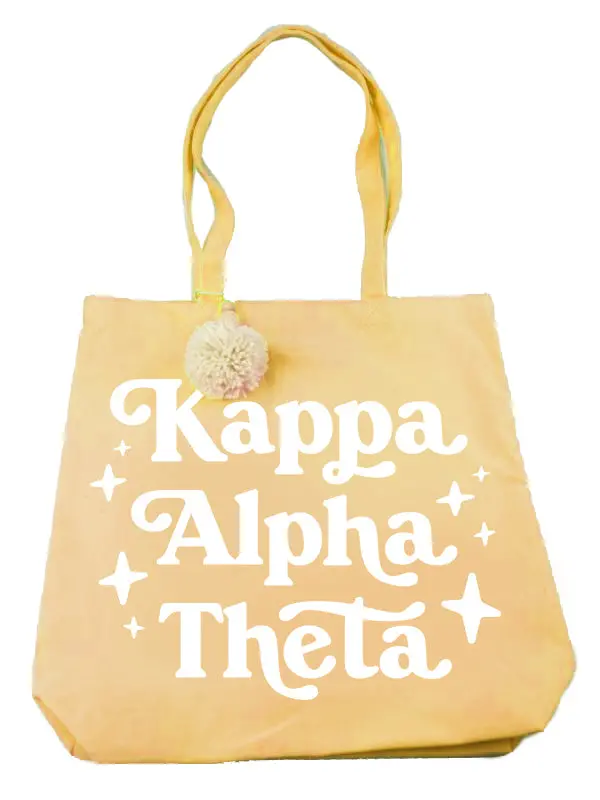 Kappa Alpha Theta Pom Pom Tote Bag 1