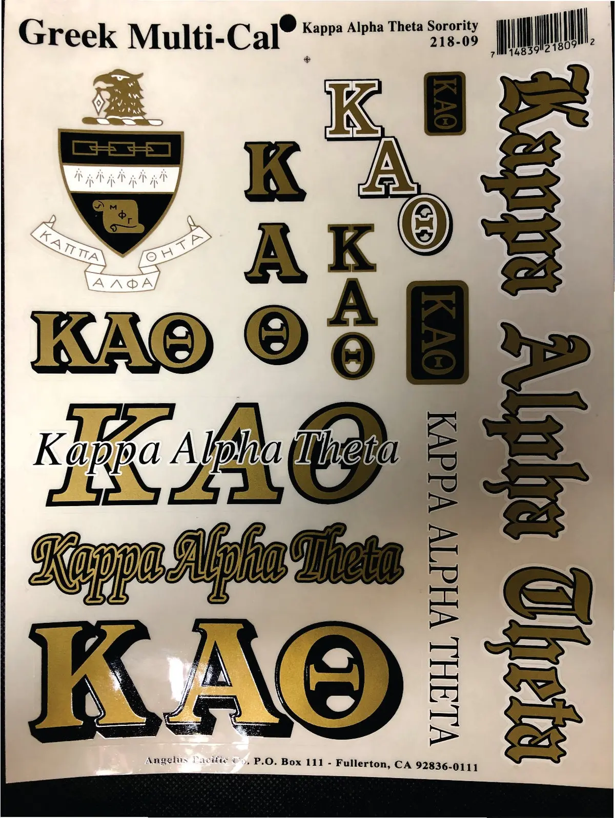 Kappa Alpha Theta Decal Set - Discontinued 1