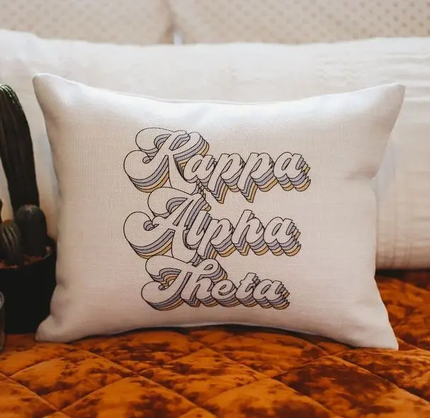 Kappa Alpha Theta Retro Throw Pillow 1