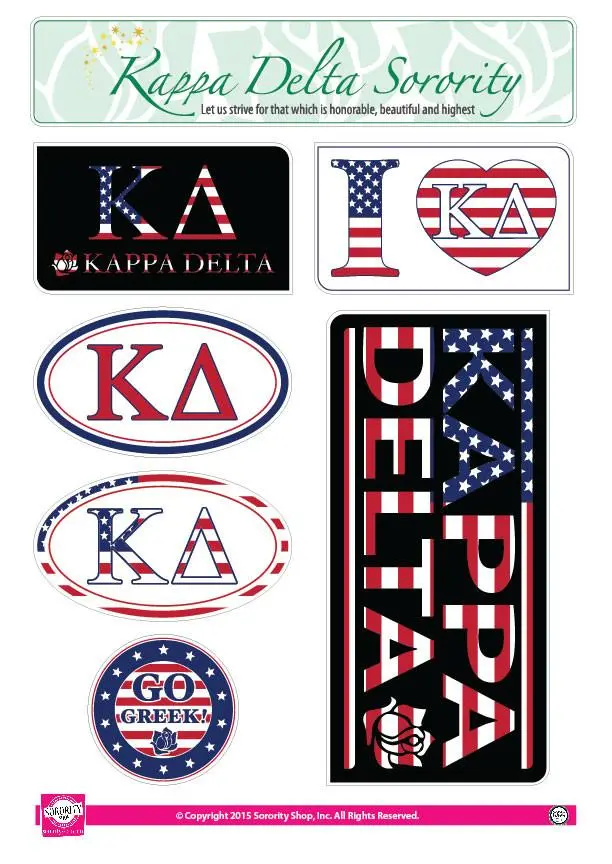 Kappa Delta American Sticker Sheet 1