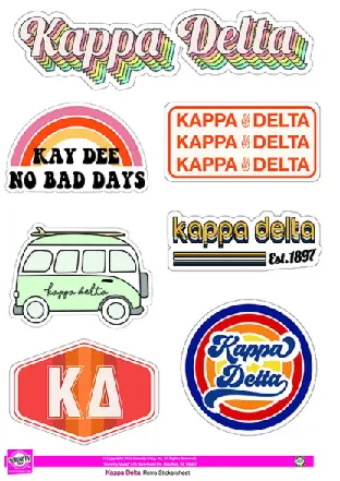 Kappa Delta Retro Sticker Sheet 1