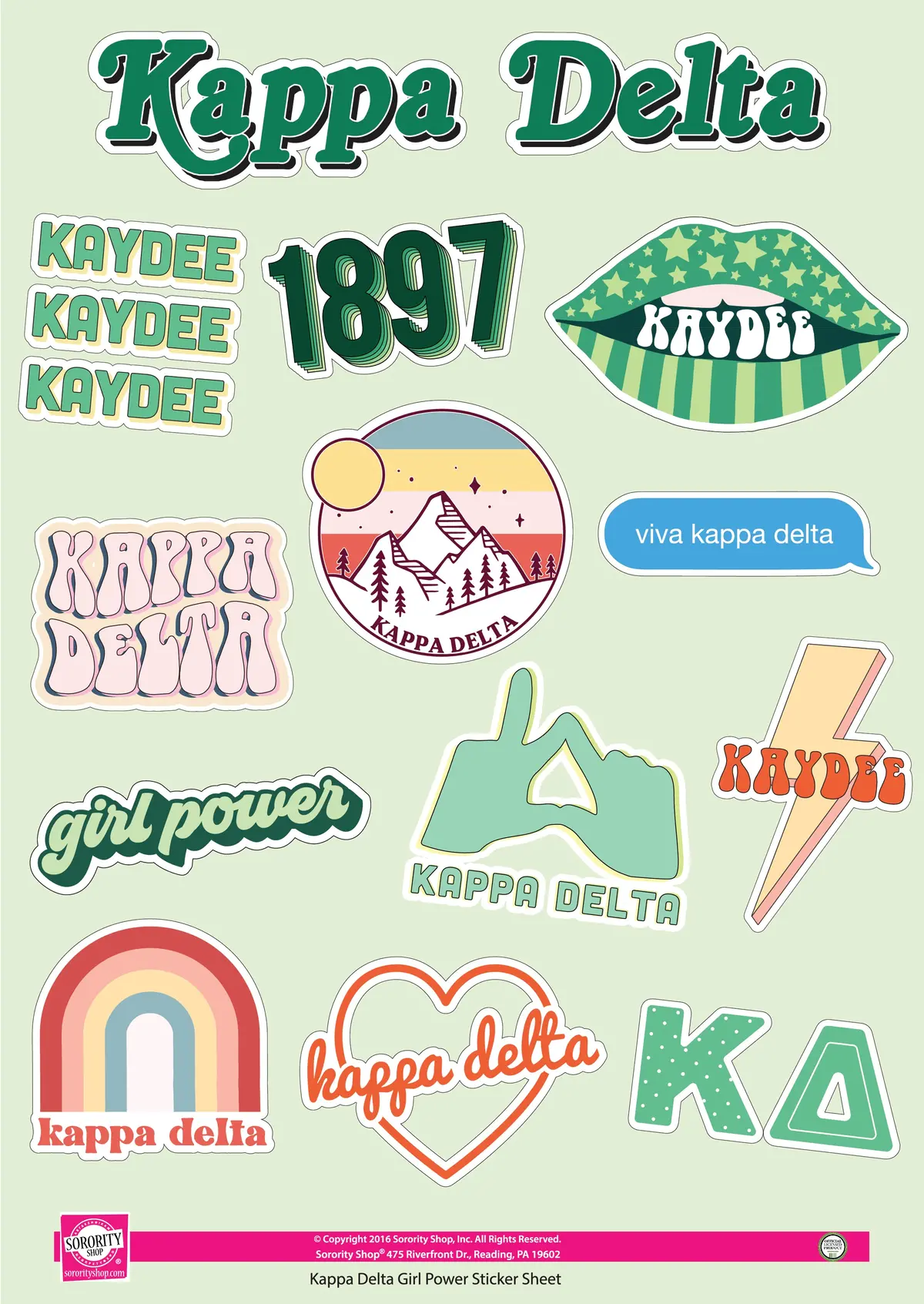 Kappa Delta Girl Power Sticker Sheet 1