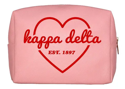 Kappa Delta Pink & Red Heart Makeup Bag 1