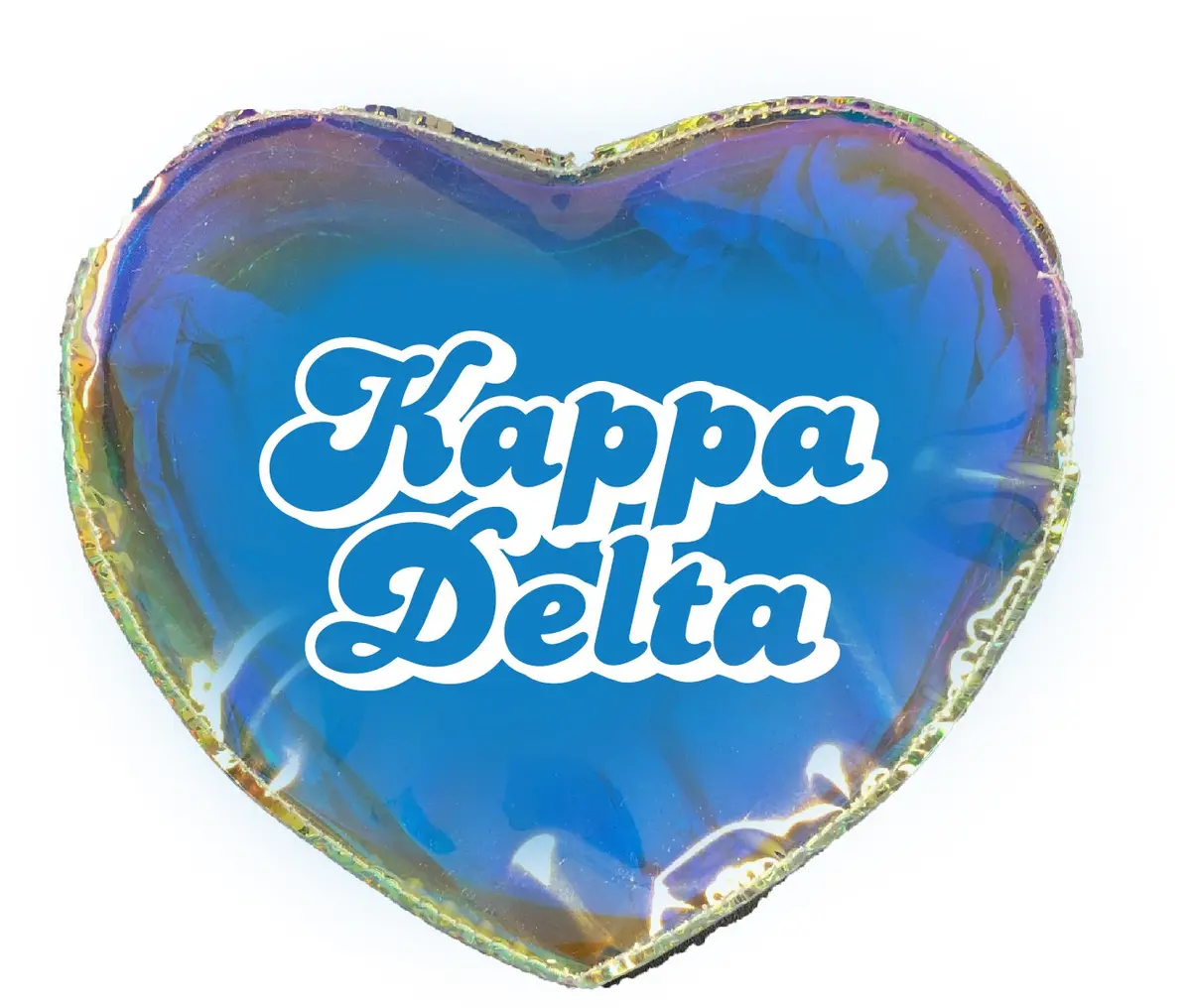 Kappa Delta Holographic Heart Shaped Makeup Bag 1