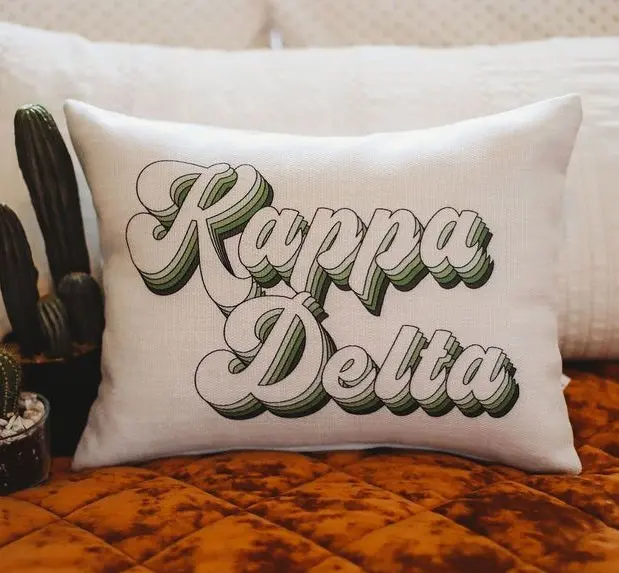Kappa Delta Retro Throw Pillow 1