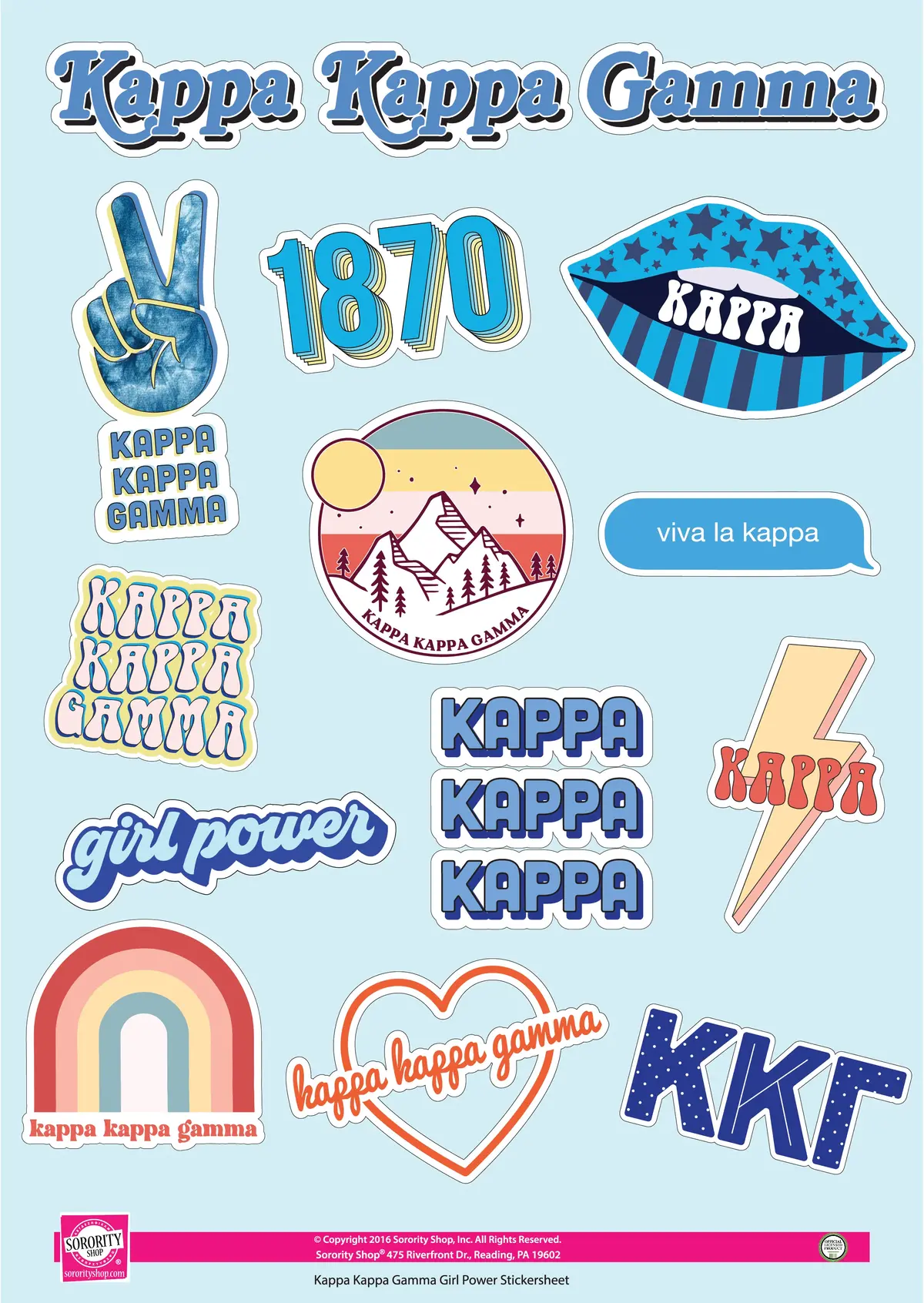 Kappa Kappa Gamma Girl Power Sticker Sheet 1