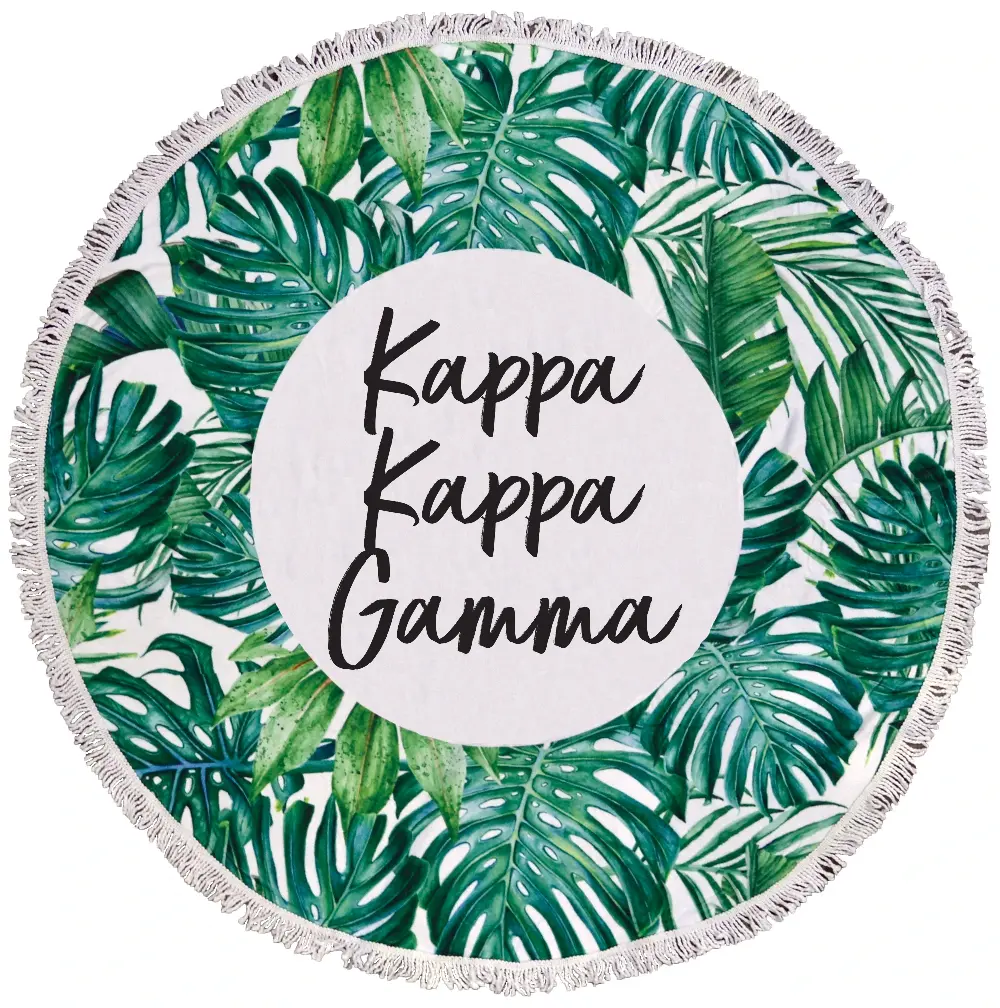 Kappa Kappa Gamma Palm Leaf Fringe Towel Blanket 1