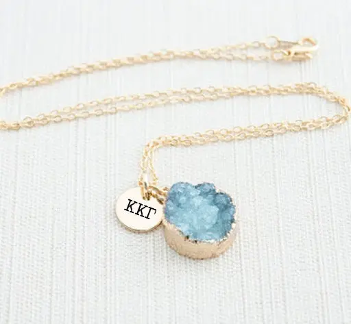 Kappa Kappa Gamma Druzy Necklace 1