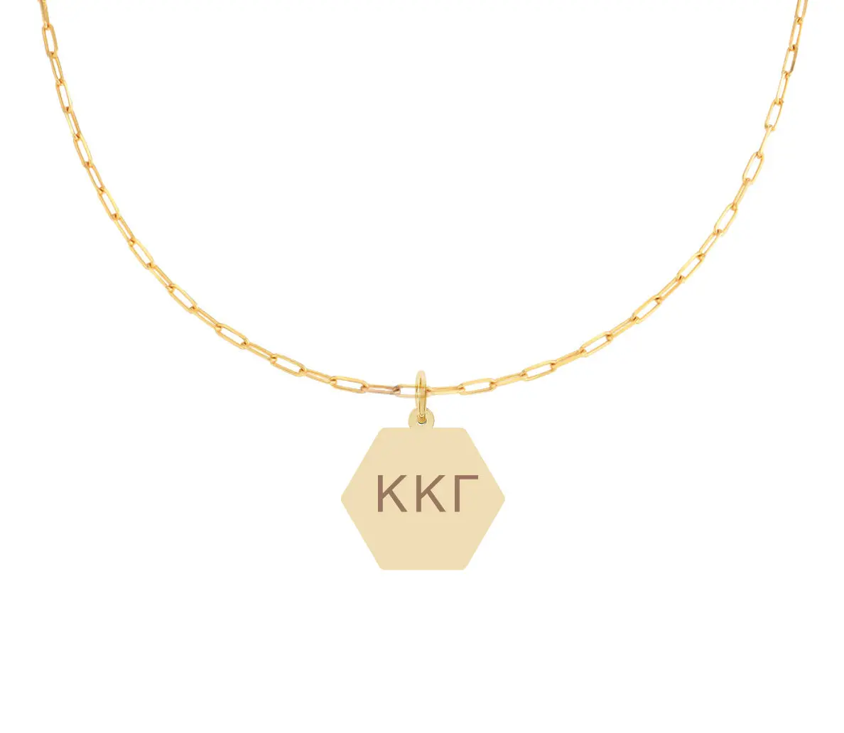 Kappa Kappa Gamma Paperclip Necklace With Pendant 1