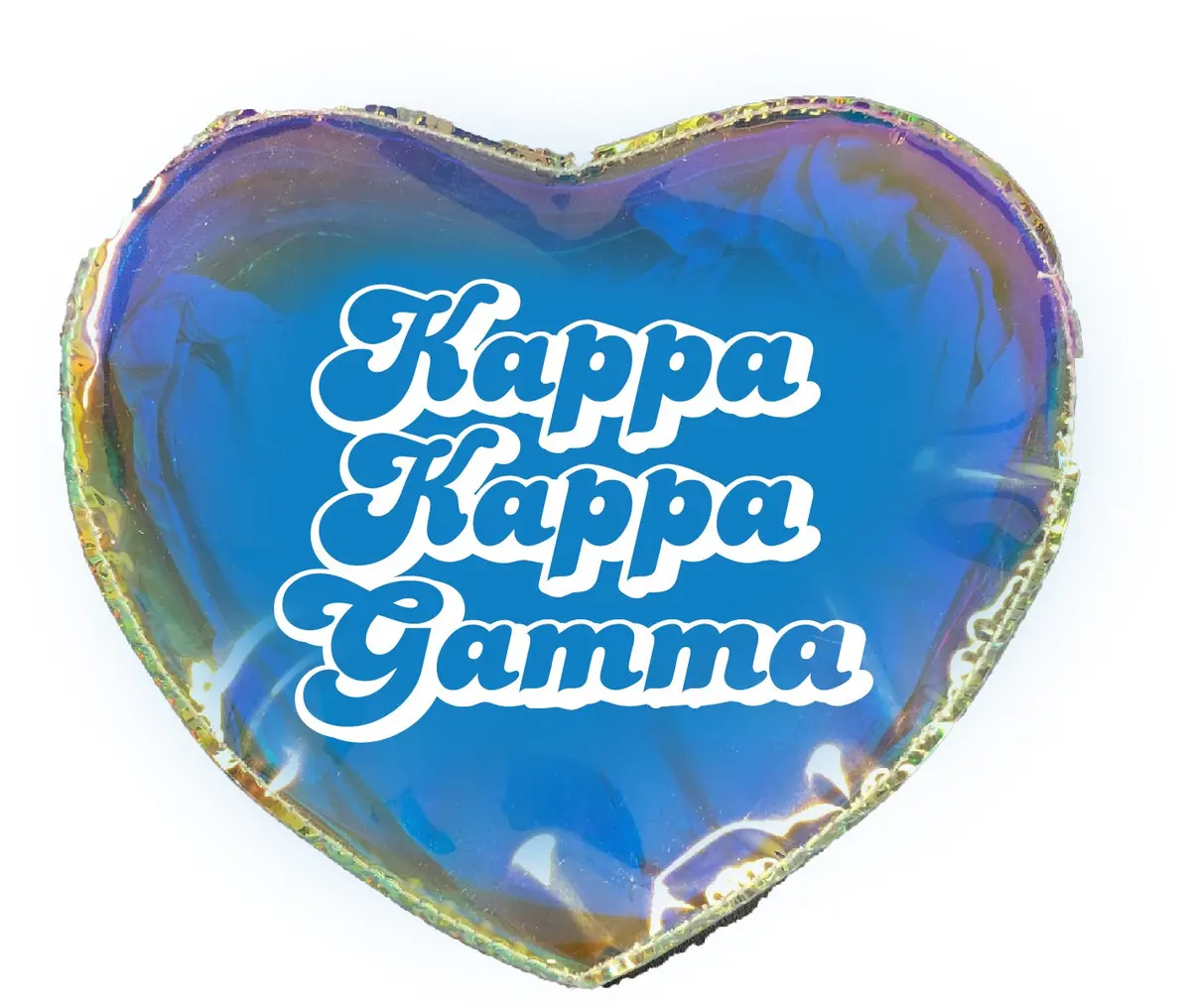 Kappa Kappa Gamma Holographic Heart Shaped Makeup Bag 1