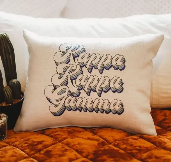 Kappa Kappa Gamma Retro Throw Pillow 1