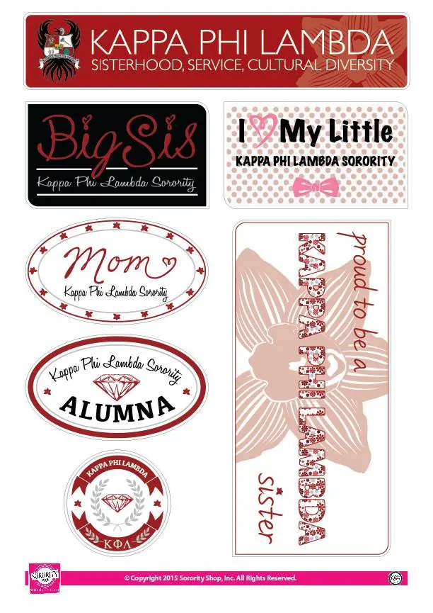 Kappa Phi Lambda  Family Sticker Sheet 1