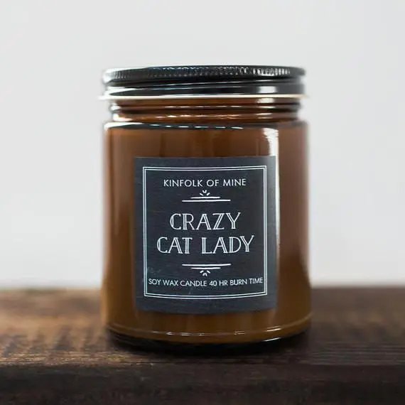 Kinfolk Of Mine | Soy Wax Candle In Crazy Cat Lady 1