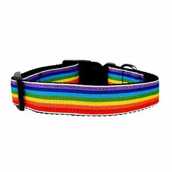 Love My Pup | Rainbow Striped Nylon Collar 1