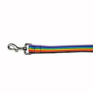 Love My Pup | Rainbow Striped Nylon Leash 1