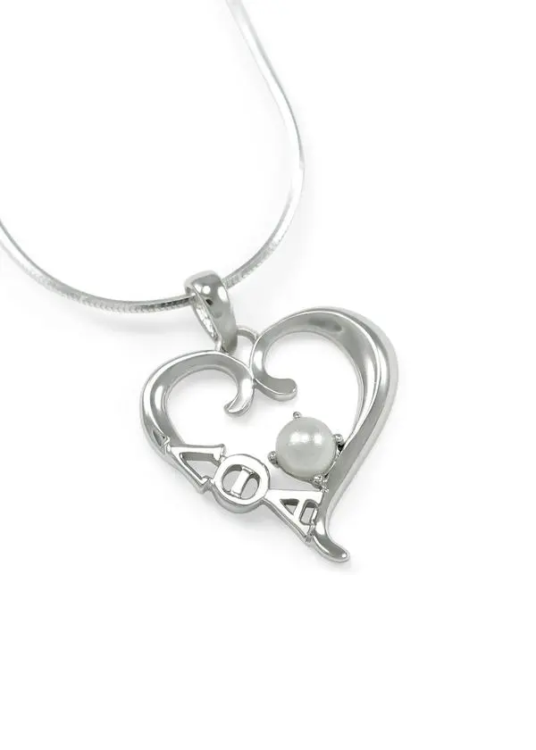 Lambda Theta Alpha Sterling Silver Heart Lavaliere 1