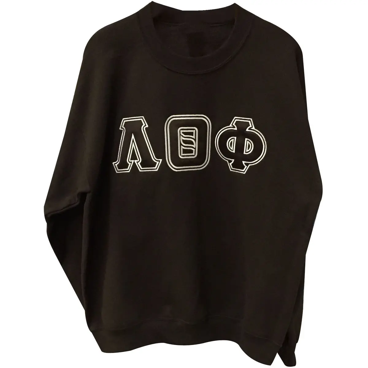 Lambda Theta Phi Brown Satin Stitch Greek Crewneck 1