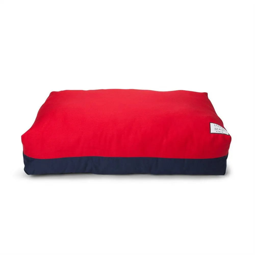 Love Thy Beast | Flip Stitch Bed In Red + Navy 1