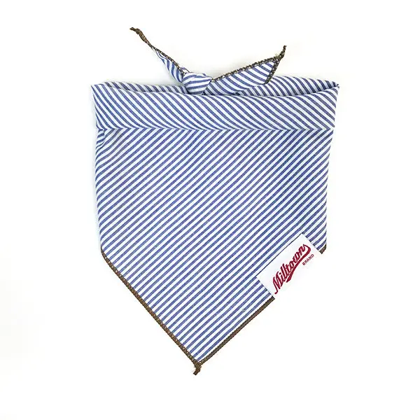 M.N. Davis & Son | Dog Bandana In Navy Pinstripe 1