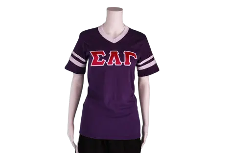 Sigma Lambda Gamma Striped V-Neck 1
