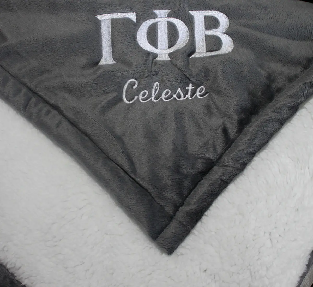 Sorority Mountain Lodge Blanket With Embroidery 1
