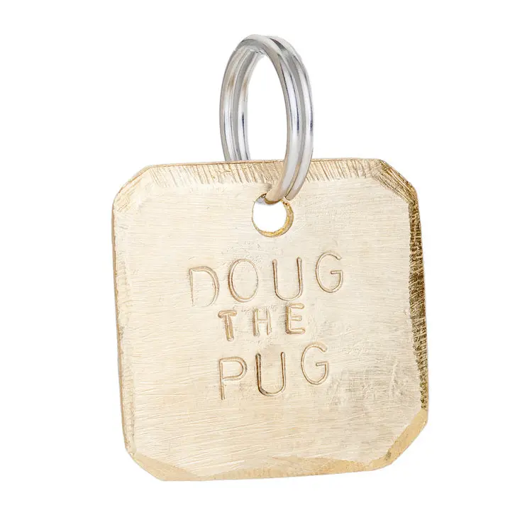 Dog & Co. | Square Dog Tag In Brass (Custom) 1
