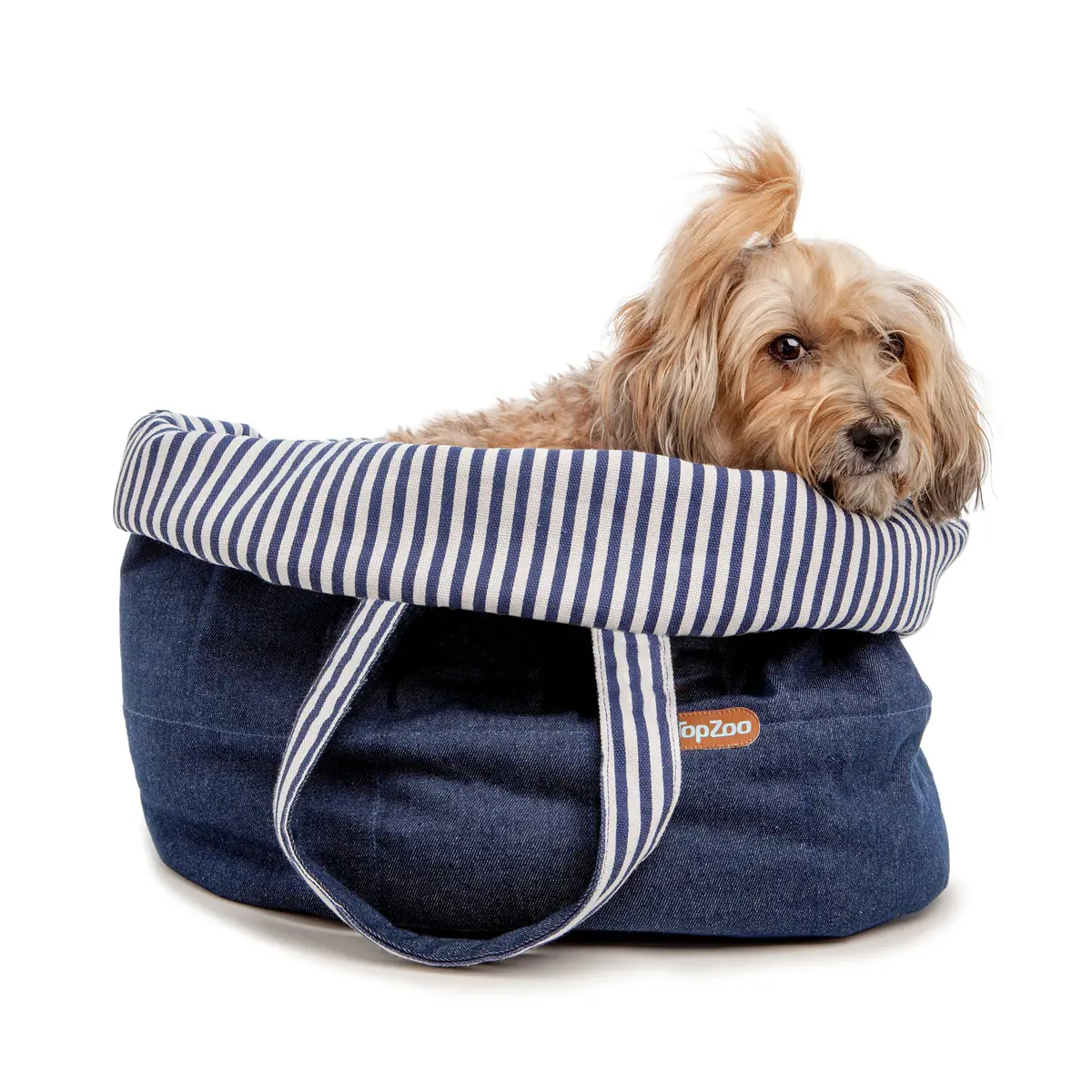 Oval Dog Bed Bag In Denim 1
