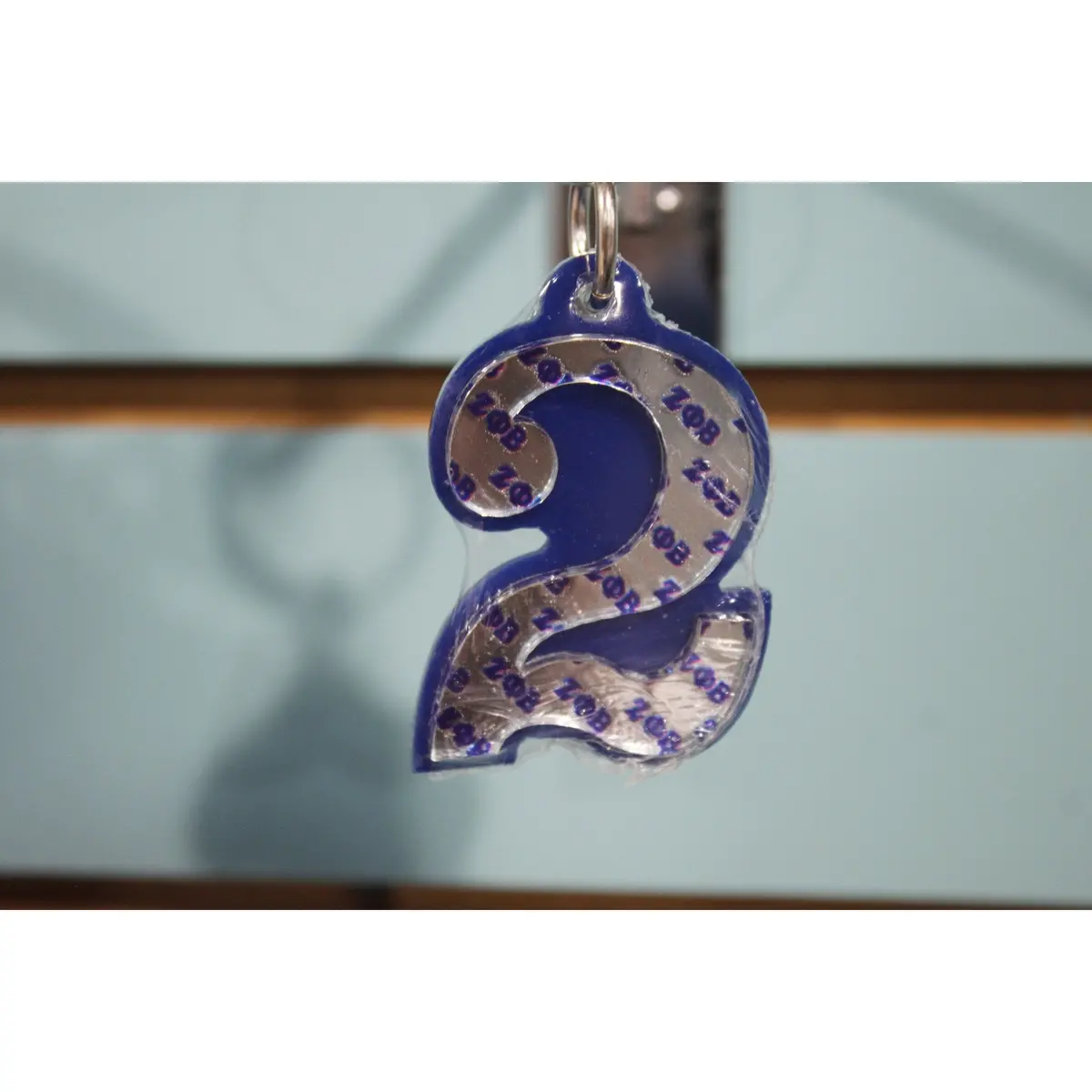 Zeta Phi Beta Number Acrylic Keychain 1