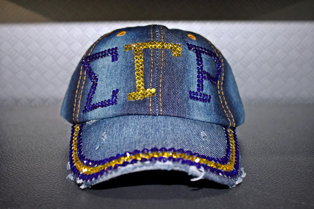 Sigma Gamma Rho Denim Rhinestone Hat 1