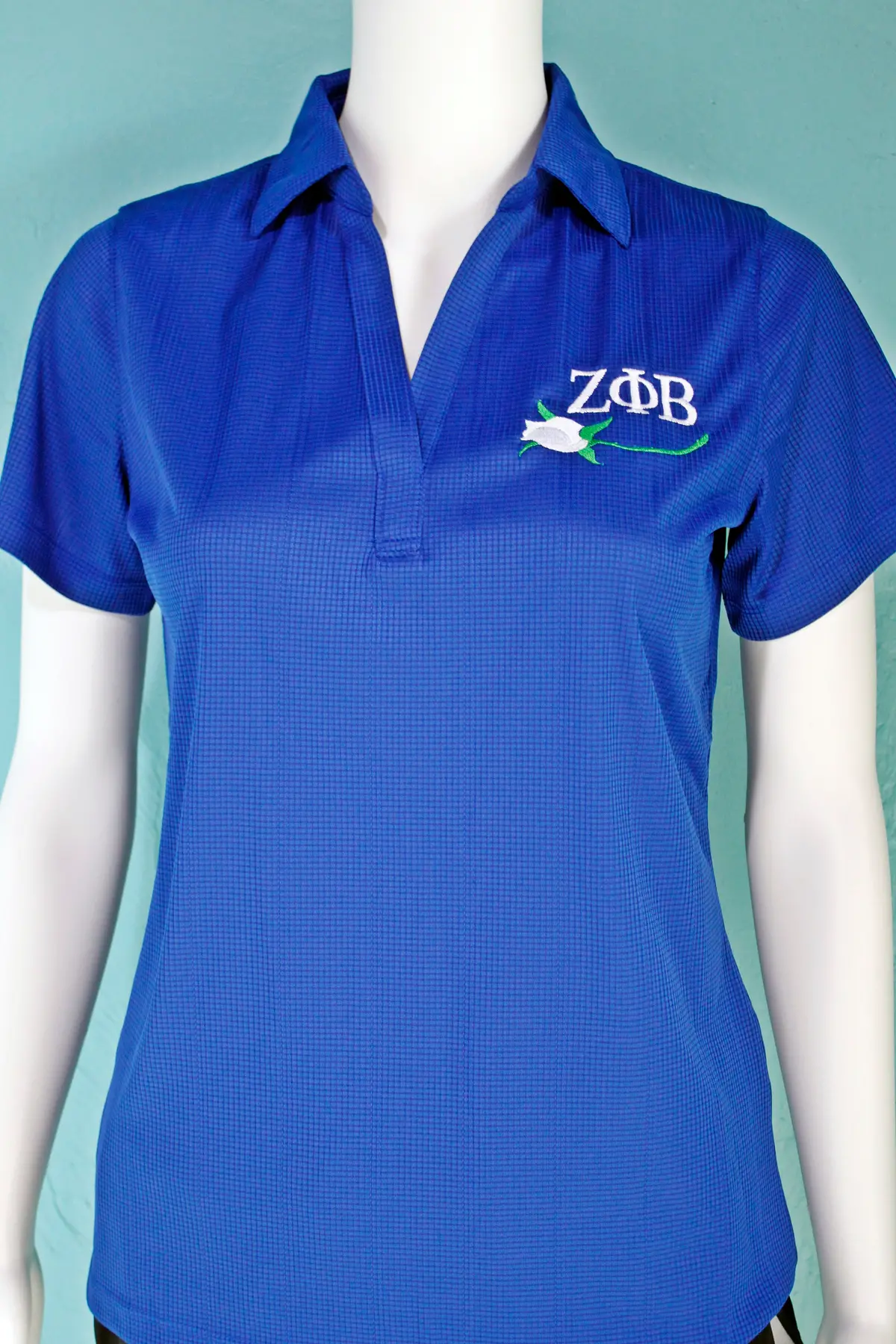 Zeta Phi Beta Ladies Performance Fine Jacquard Polo 1