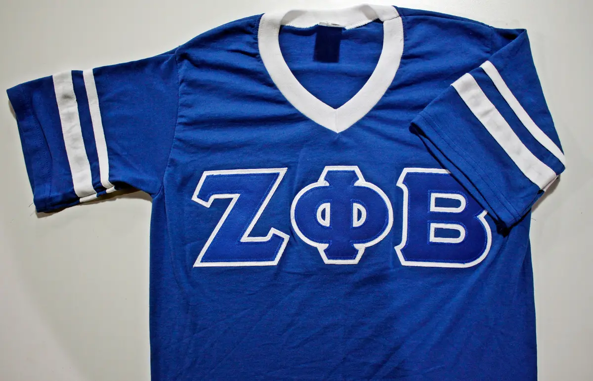 Zeta Phi Beta Striped Sleeve V-Neck 1