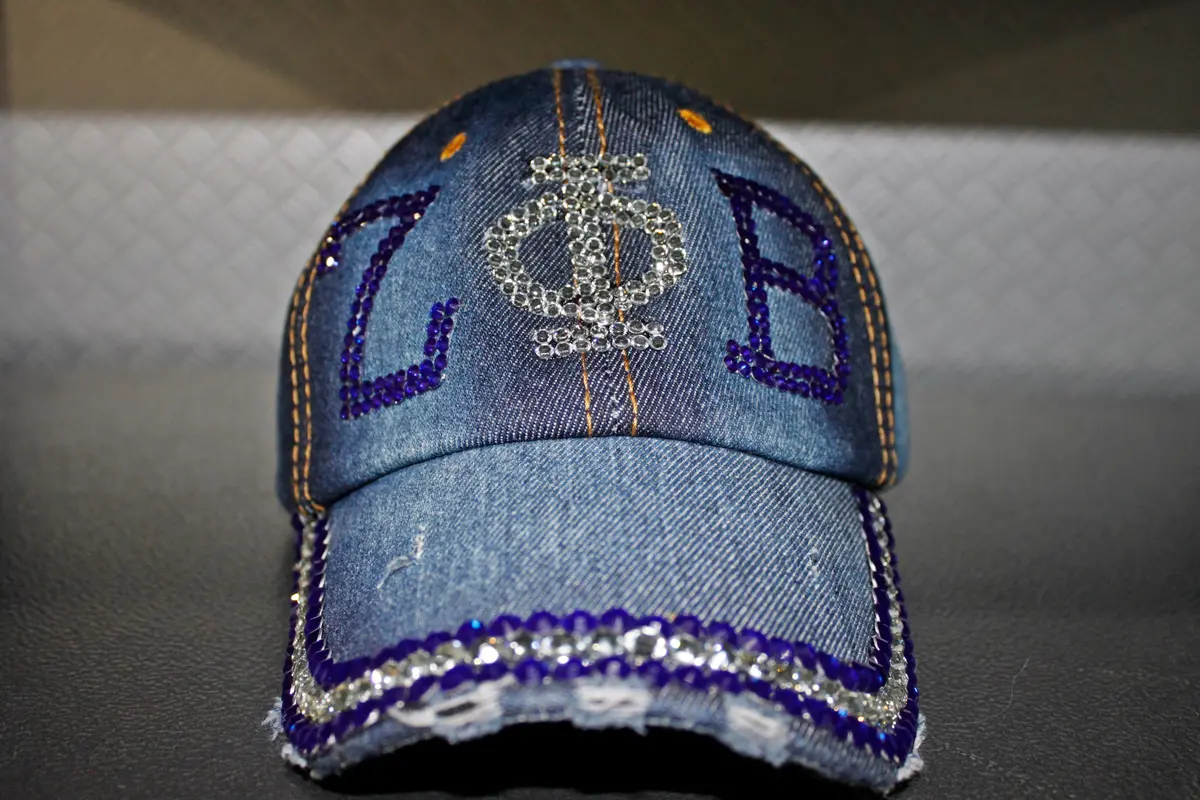 Zeta Phi Beta Denim Rhinestone Hat 1
