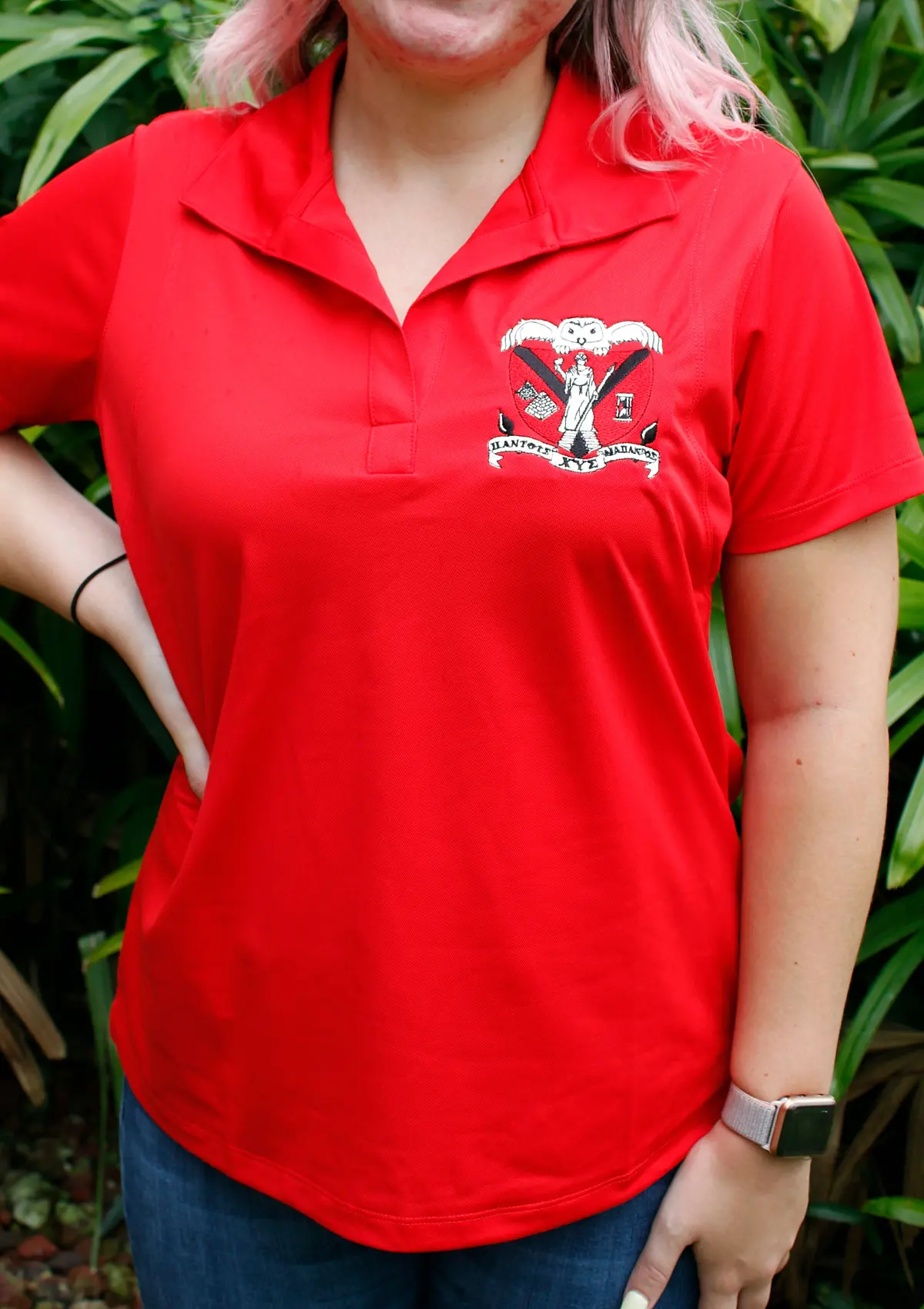 Chi Upsilon Sigma Ladies Micropique Sport-Wick Polo 1
