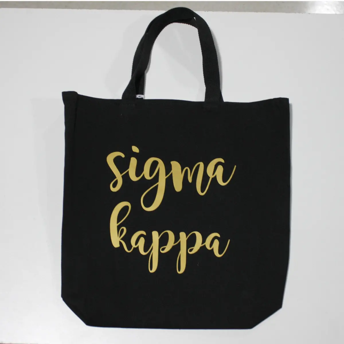 Sigma Kappa Black Vinyl Tote 1