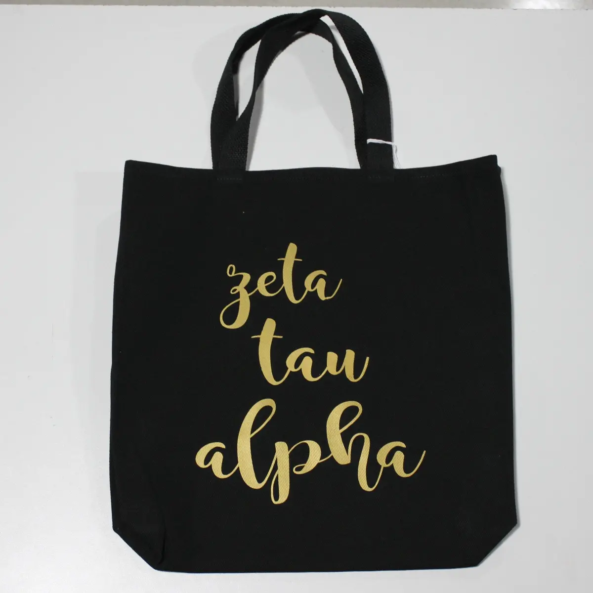 Zeta Tau Alpha Black Vinyl Tote 1