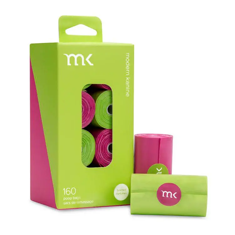 Poop Bags In Fuchsia & Green (160 Count) 1