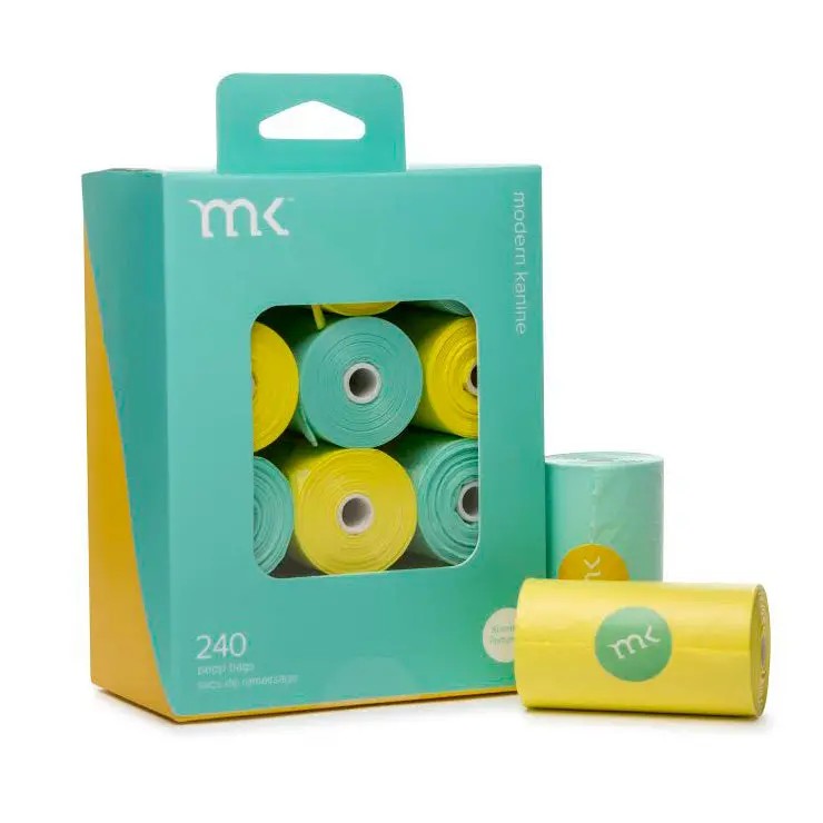 Modern Kanine | 240 Count Poop Bags In Mint & Yellow 1