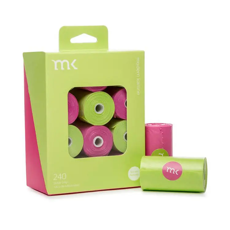 Modern Kanine | 240 Count Poop Bags In Fuchsia & Green 1