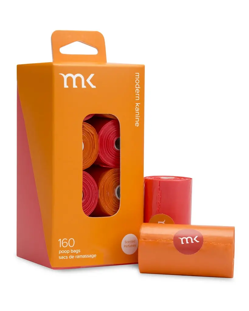 Poop Bags In Orange & Coral (160 Count) 1