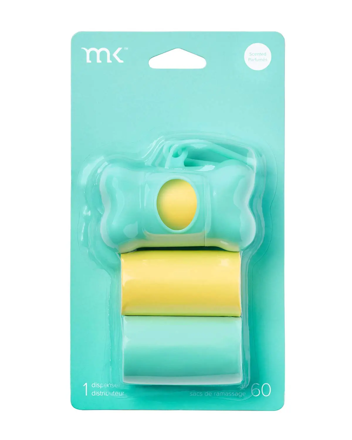 Modern Kanine | Dispenser And Bags In Turquoise & Yellow 1